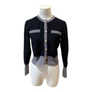 Zara Knit Vintage Inspired Color Block Cardigan Size Small